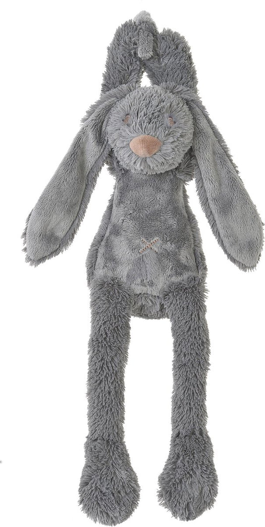 Happy horse konijn richie muziekknuffel - donkergrijs - baby cadeau