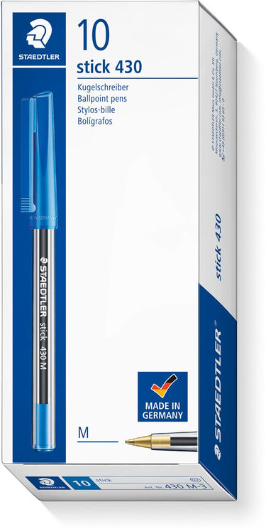 Staedtler balpen 430 medium blauw doos 10 stuks