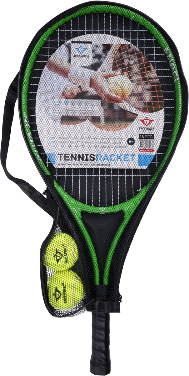 Afbeelding laden in galerijviewer, Tennisracket met hoes en 2 ballen - groen
