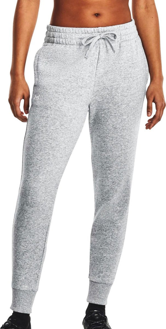 Under armour ua rival fleece jogger dames sportbroek - grijs - wit