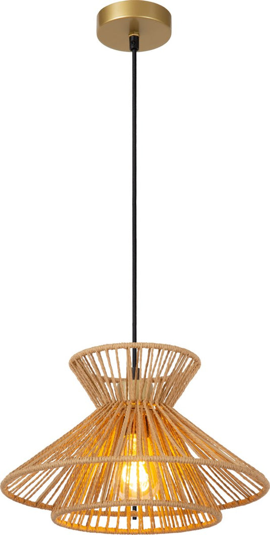 Lucide tasman - hanglamp - 1xe27 - naturel - japandi