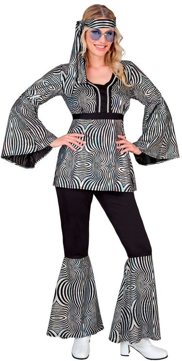 Widmann 70s groovy kostuum disco zilver xxl vrouw