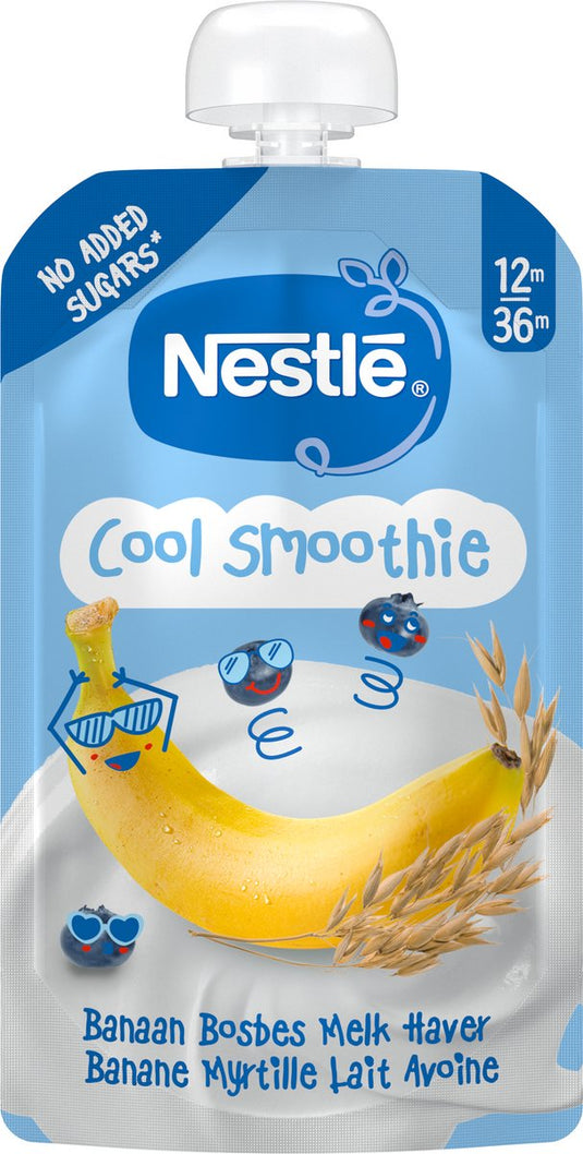 Nestlé cool smoothie banaan bosbes melk haver - 12+ maanden - 8 x 110g
