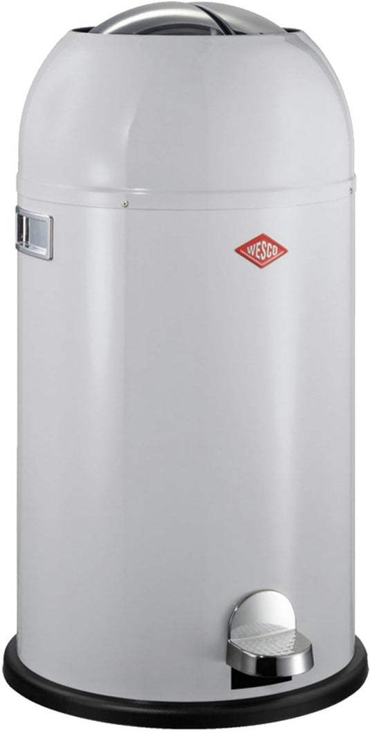 Wesco kickmaster prullenbak | pedaalemmer | 33 liter | metaal - grijs | afvalemmer - made in germany