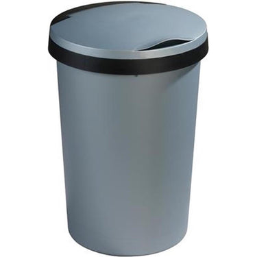 Sunware twinga prullenbak met klepdeksel 45 liter metaal zwart diameter 37,5x54cm