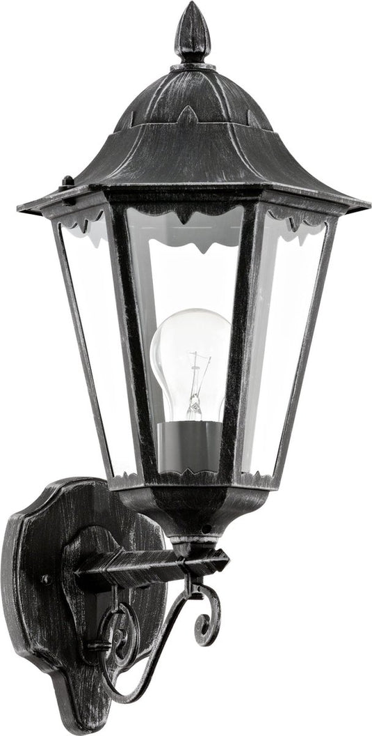 Eglo navedo wandlamp buiten - e27 - 47,5 cm - zwart zilver