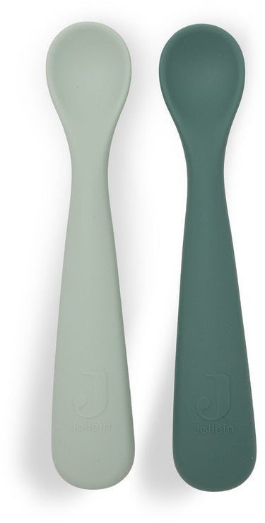 Jollein babylepel - baby bestek siliconen - jade shades - 2 stuks