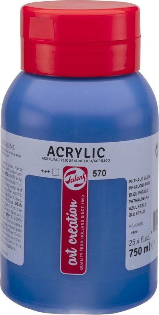 Talens art creation acrylverf pot 750 ml phtaloblauw 570