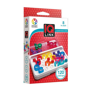 Smartgames iq link - logisch denkspel reispuzzel - 120 opdrachten met ringsysteem - educatief solospel voor kinderen en volwassenen - vanaf 8 jaar