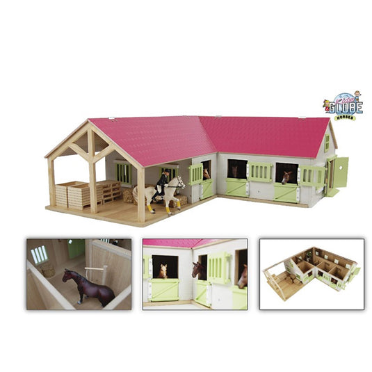 Kids globe paardenhoekstal roze