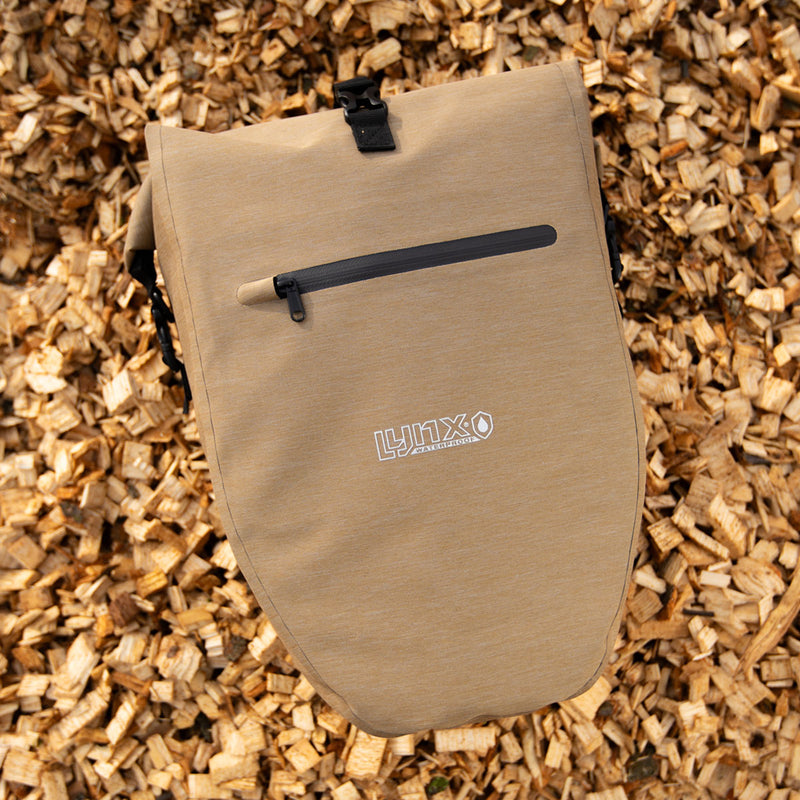 Load image into Gallery viewer, Lynx fietstas enkel tpu 28l bruin waterdicht e-bike hayes
