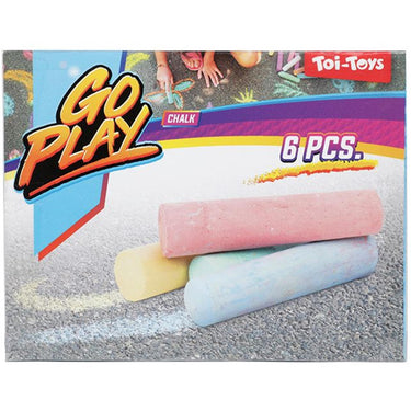Toi-toys toi toys chalk stoepkrijt 6 stuks in doosje