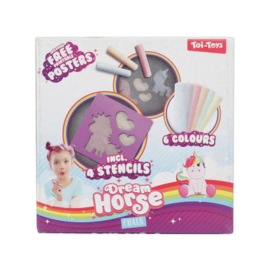 Toi-toys toi toys dream horse eenhoorn stoepkrijtset met 4 sjablonen