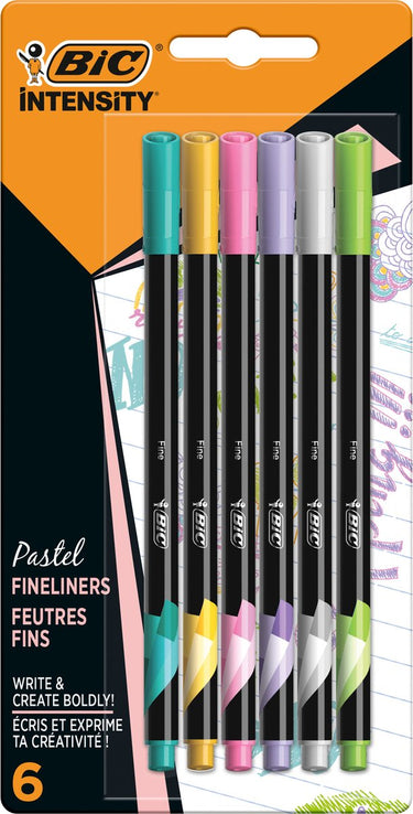 Bic intensity fineliners pastel, 6st.