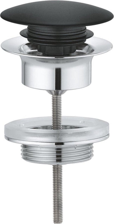 Grohe afvoergarnituur push open zwart