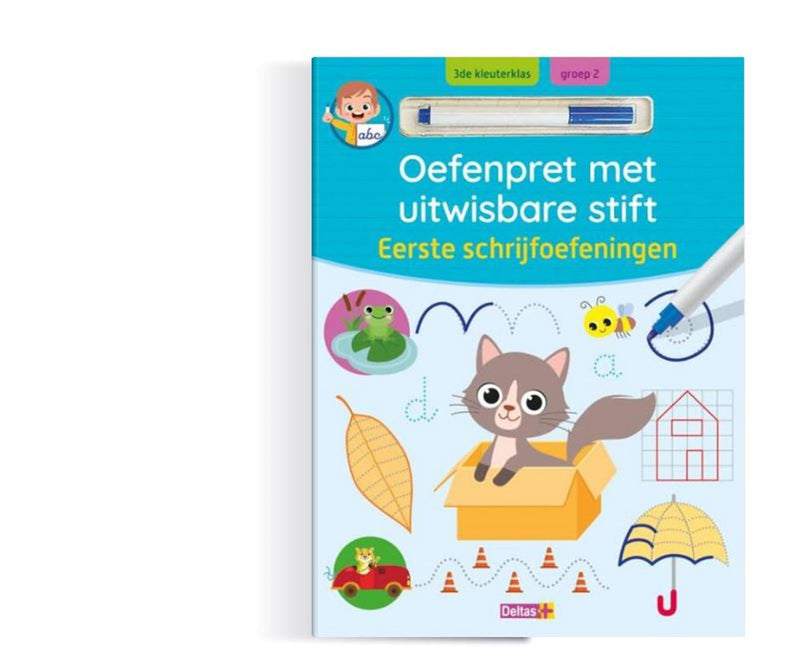 Load image into Gallery viewer, Deltas oefenpret met uitwasbare stift - eerste schrijfoefeningen
