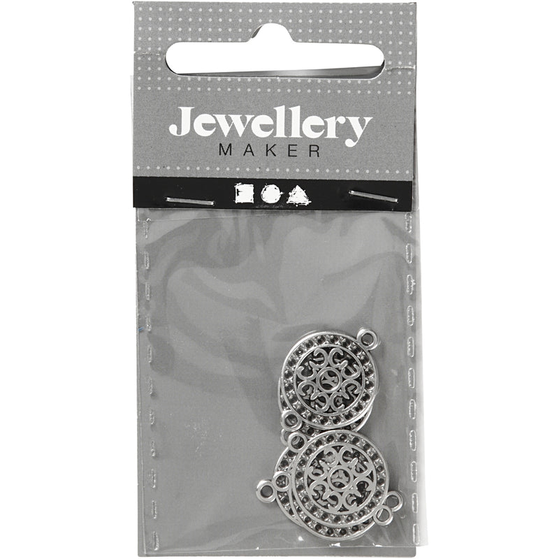 Afbeelding laden in galerijviewer, Https: www.cchobby.nl sieraden-hanger-d-14-mm-gatgrootte-1-2-mm-verzilverd-5-stuk-1-doos
