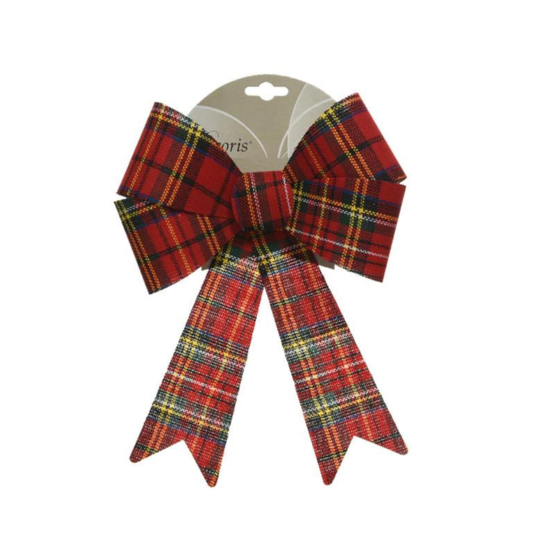 Load image into Gallery viewer, Decoris strik polyester schotse ruit -l22cm b26cm- met buigbaar draad
