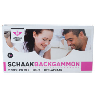 Load image into Gallery viewer, Longfield schaak backgammon cassette hout 30x16x4 cm | 2 stuks
