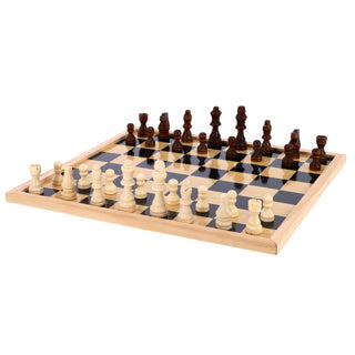 Overige merken houten dam-schaakbord 40x40 cm