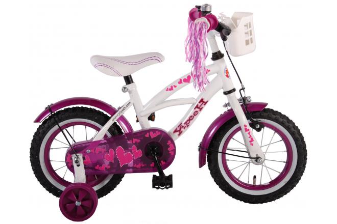 Load image into Gallery viewer, Volare Heart Cruiser Kinderfiets - Meisjes - 12 inch - Wit Paars
