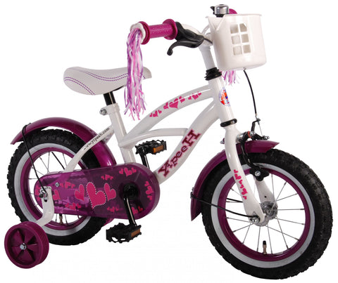 Volare Heart Cruiser Kinderfiets - Meisjes - 12 inch - Wit Paars