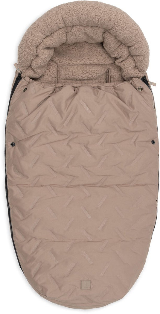 Jollein voetenzak voor buggy kinderwagen - embossed - polyester - 42x82cm - milky coffee