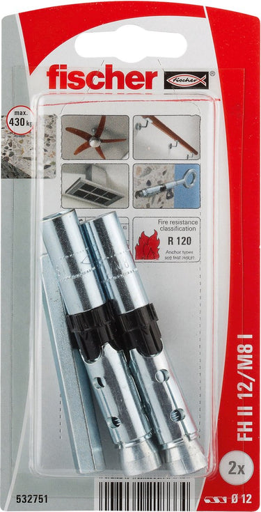 Fischer 532751 fh ii 12 m8 i k nv veiligheidsplug 12 mm 1 set(s)