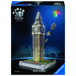 Load image into Gallery viewer, Ravensburger 3d puzzel iconics big ben - met licht - 235st.
