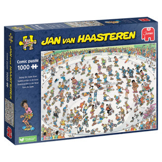 Load image into Gallery viewer, Jumbo jan van haasteren legpuzzel - skateboarden in de bowl, 1000st.
