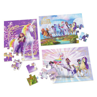 Afbeelding laden in galerijviewer, Unicorn academy 3pack houten puzzel in houten doos (3x24 stukjes) | 2 stuks
