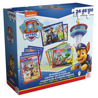 Spinmaster paw patrol - 12-delige puzzelset - 24, 48 en 100 stukjes