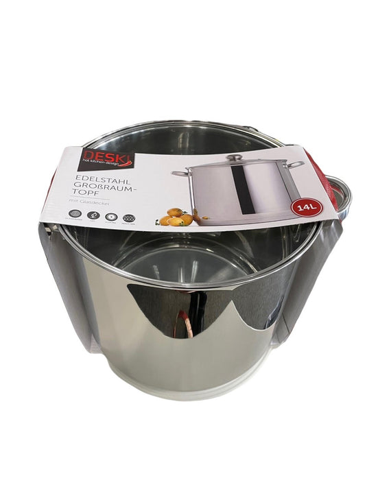 Soeppan met glasdeksel 14l inductie