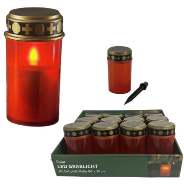 Graflicht led solar rood ã˜7xh20cm met grondsteker