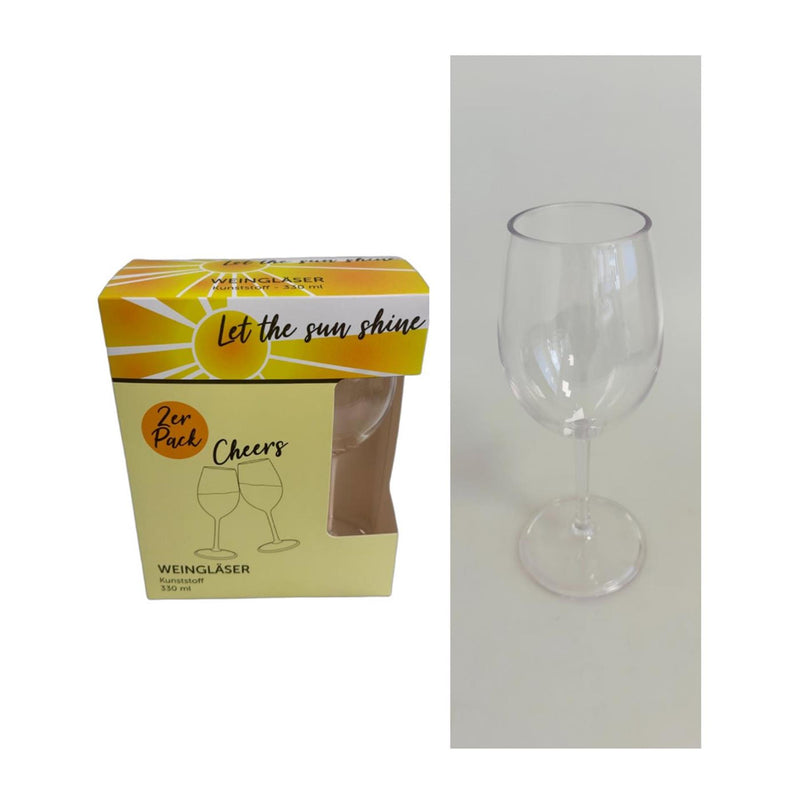 Load image into Gallery viewer, Wijnglazenset kunststof 2-delig 330ml
