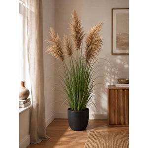 Deco plant met pampasgras 120cm in kunststof pot