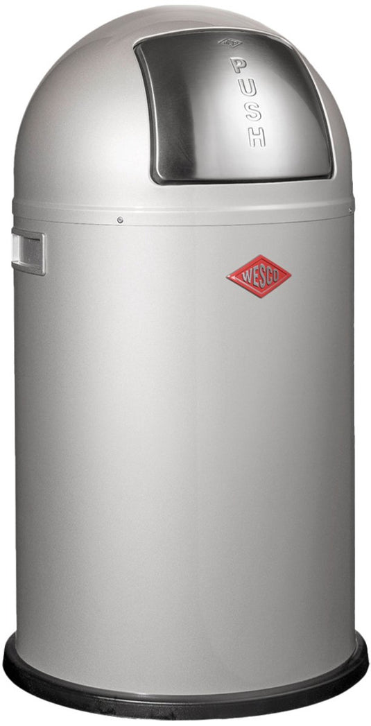 Wesco pushboy junior prullenbak | 22 liter | metaal - zilver | vuilnisbak - made in germany