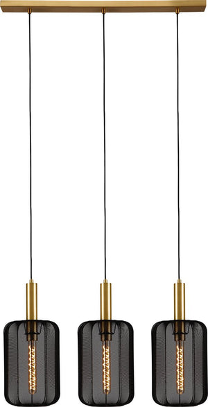 Lucide corina - hanglamp - 3xe27 - zwart - japandi