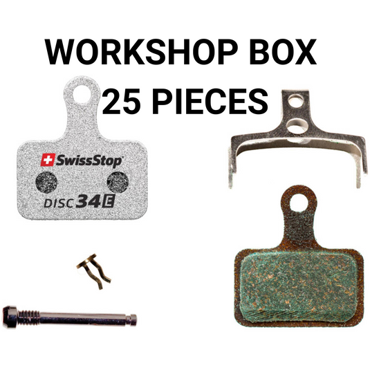 Swissstop - remblokset disc 34 e - shimano, trp, tektro, rever werkplaats verpakking 25 sets