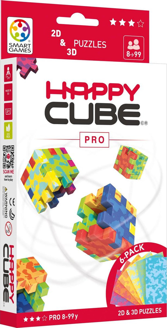 Smartgames - happy cube pro - 6 puzzels - 3d