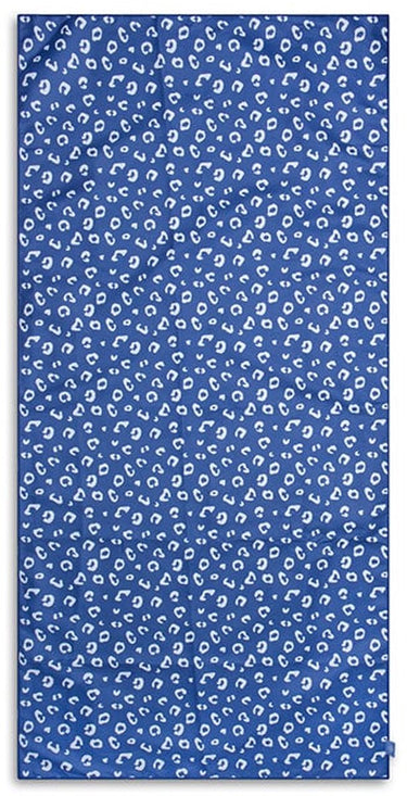 Swim essentials - strandlaken - 135 x 65 cm - handdoek - luipaardprint - sneldrogend microvezel - blauw