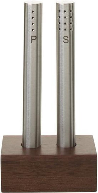 Wmf peper- en zoutstel - rvs en acaciahout - 15 cm - elegant design - duurzaam - handmatig