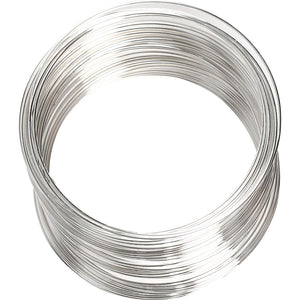 Creotime memory wire, dikte 0,8 mm, d: 6 cm, 1 stuk, verzilverd