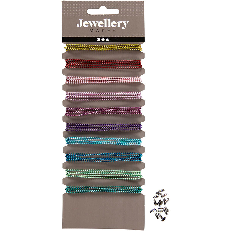 Afbeelding laden in galerijviewer, Https: www.cchobby.nl balletjesketting-d-1-5-mm-diverse-kleuren-10x80-cm-1-doos
