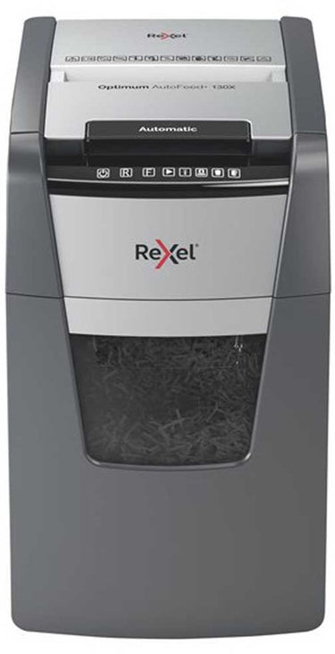 Rexel optimum autofeed+ 130x papierversnipperaar - p4 snippers - automatische invoer tot 130 vel - 44l - zwart