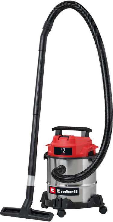 Einhell elektrische nat- droogzuiger tc-vc 1240 s - 950 w - 180 mbar - 12 l - 1,5 m zuigslang - incl. diverse accessoires