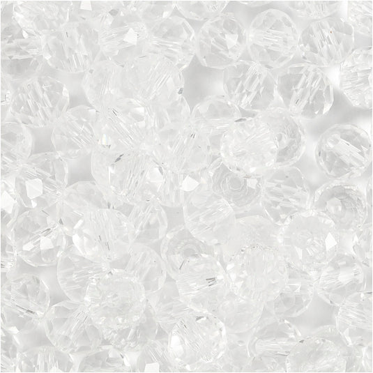 Creativ company facet kralen, afm 5x6 mm, gatgrootte 1 mm, kristal, 100 stuk 1 doos