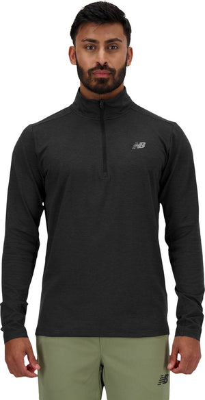 New balance space dye 1 4 zip heren sporttrui - black l