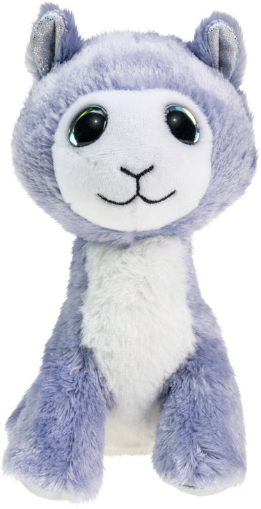 Lumo stars pluche knuffel lama lily 15cm met grote ogen.