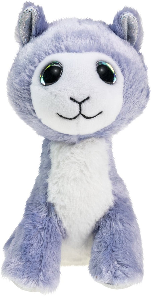 Lumo stars pluche knuffel lama lily 15cm met grote ogen.